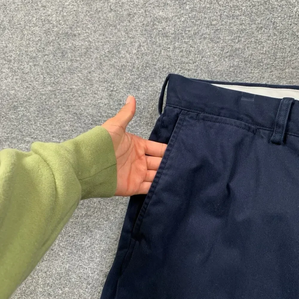 Vintage Polo Ralph Lauren Pants Mens 38 Navy Cotton Flat Front Work Travel Chino
